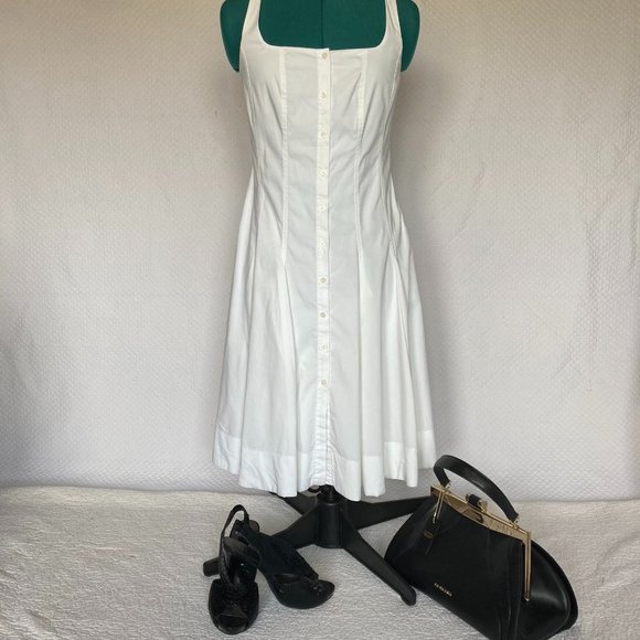 Banana Republic Dresses & Skirts - Banana Republic White Sleeveless Button Front A-Line Dress sz 0